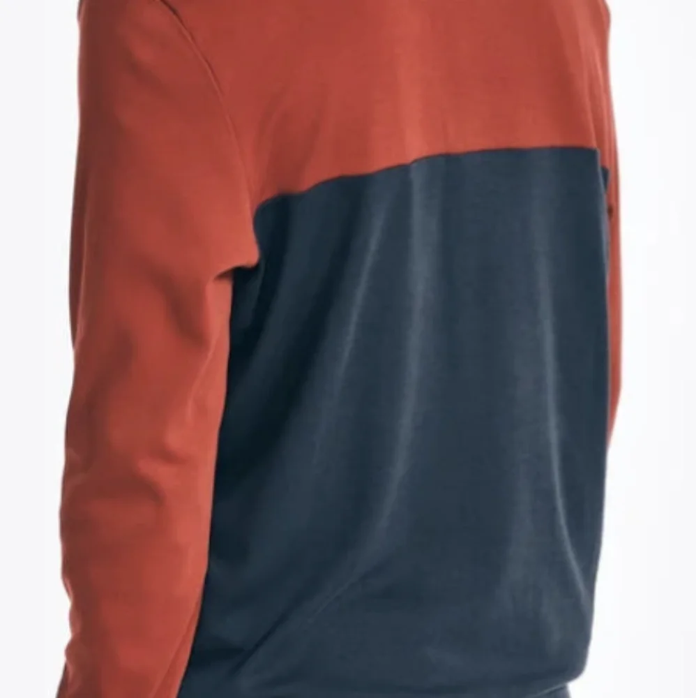 Nautica Colorblock Red and Navy Quarter-Zip Sweater - Size XL NWT MSRP $64.50 - Picture 2 of 6